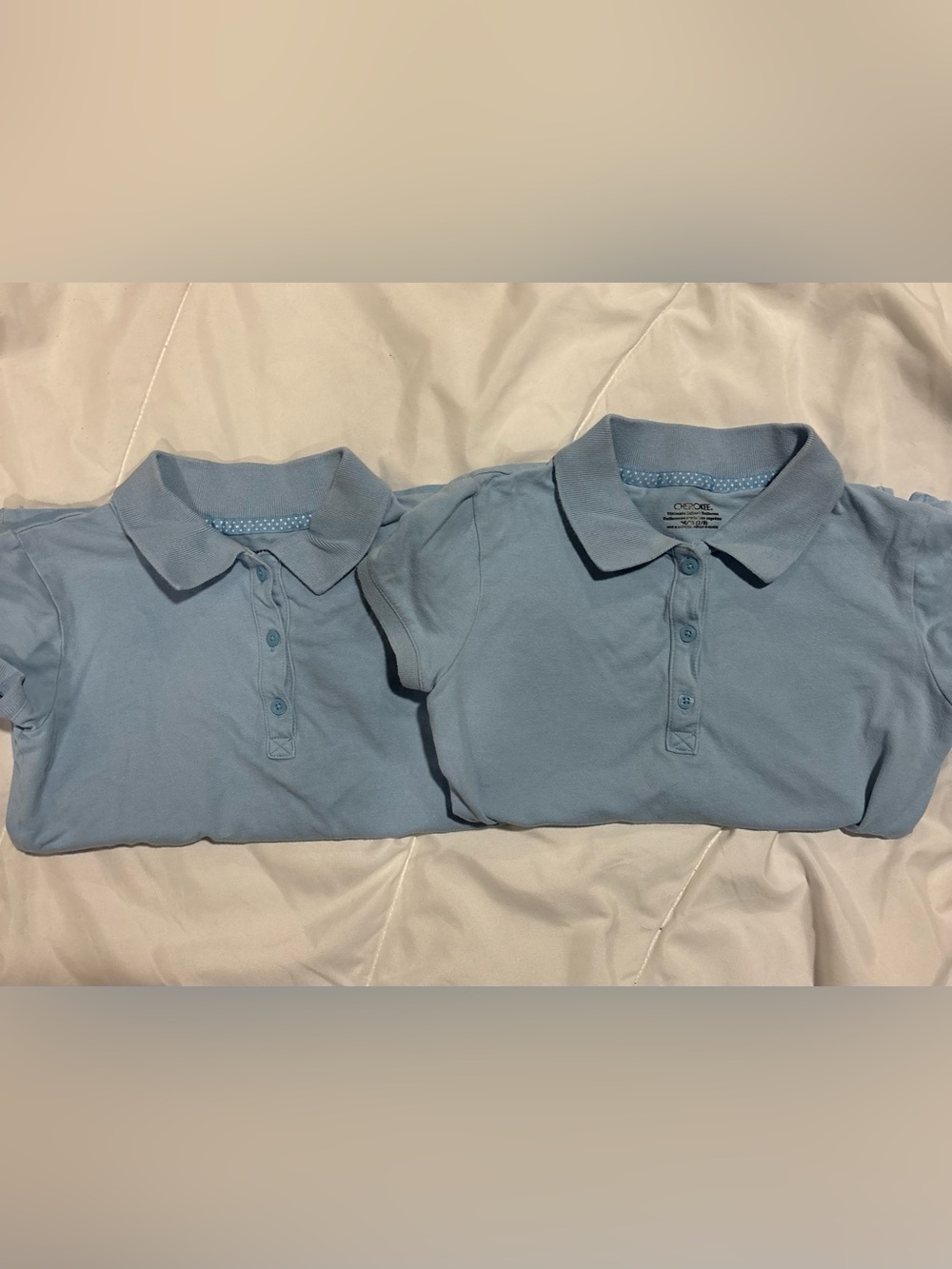 Cherokee Girls' Light Blue Polo Top - Short Sleeve Uniform shirts set of 2